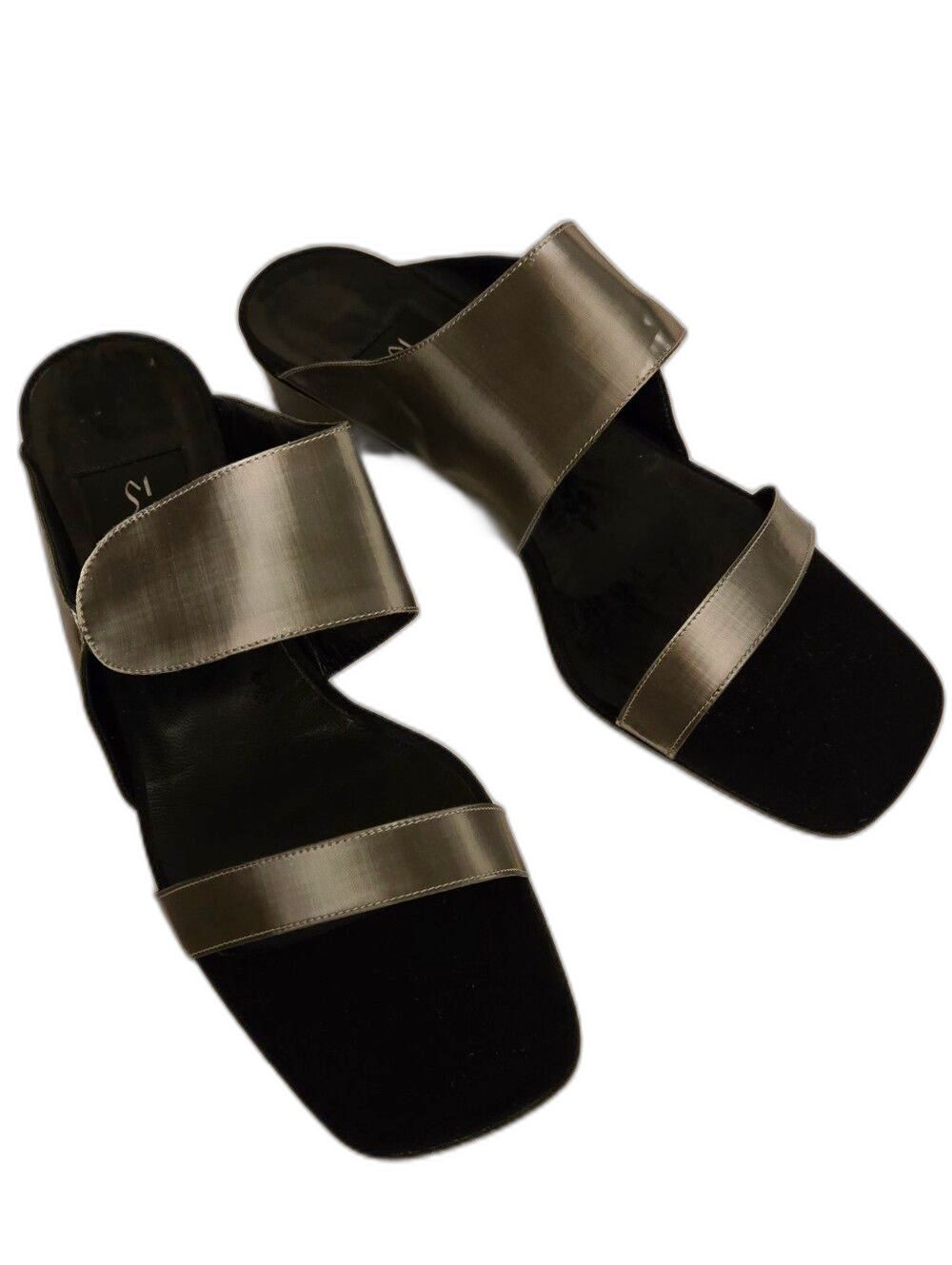 Di-Sandro Double Strap Mule Sandals Shoes Italian Made Shoes Size: 40 (9) Y2K